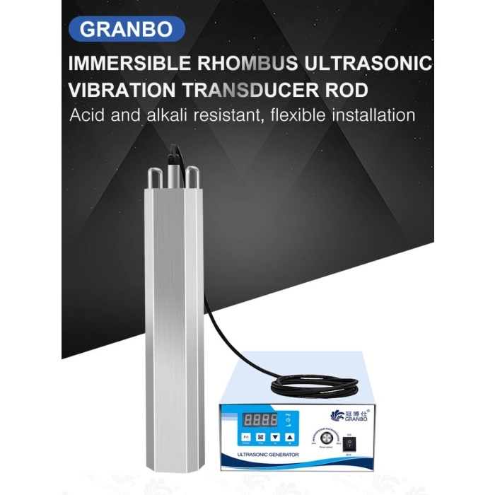 28/40KHz SUS four sides Emit ultrasonic Customizable Immersion Ultrasonic  Vibration Transducer Rod - Granbo