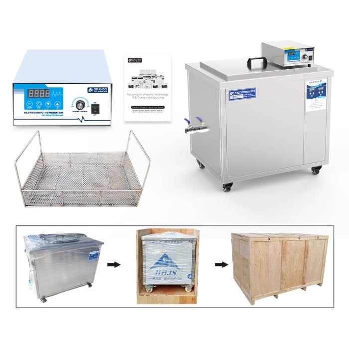 2400W 50gal 28KHz cylinder ultrasonic cleaning tank - Granbo