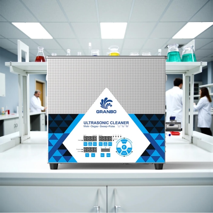 40/80/120kHz Triple-Frequency Ultrasonic Cleaner with Adjustable Power for Lab Cleaning, Dispersion and Mixing