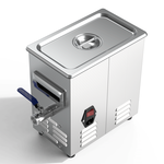 Granbo GL0203-28 3.2L 28kHz Benchtop Ultrasonic Cleaner Side View Showing Drainage Valve, Carrying Handle And Power Switch