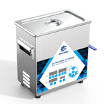 Granbo GL0203-28 28kHz 3.2L Benchtop Ultrasonic Cleaner Top Elevated View Showing Compact Stainless Steel Tank Design