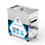 Granbo GL0303-80 3.2L 80kHz Benchtop Ultrasonic Cleaner Three-Quarter View With Stainless Steel Lid Closed