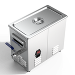 Granbo GL0404-4068 4.5L 40/68kHz Switchable Dual-Frequency Ultrasonic Cleaner Side View Showing Drainage Valve, Carrying Handle And Power Switch