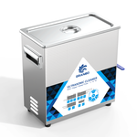 Granbo GL0406-80120 6.5L 80/120kHz Switchable Dual-Frequency Ultrasonic Cleaner Top Elevated View Showing Compact Stainless Steel Tank Design