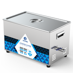 Granbo GL1422-28 22L 28kHz Benchtop Ultrasonic Cleaner Three-Quarter View With Stainless Steel Lid Closed