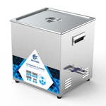 Granbo GLS2019-200 19L 200kHz Benchtop Ultrasonic Cleaner Three-Quarter View With Stainless Steel Lid Closed