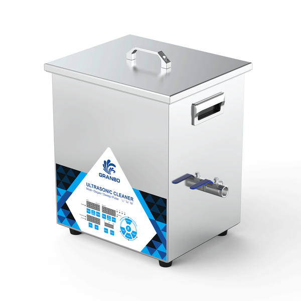 Granbo GNL0814-25 Ultrasonic Cleaner Side View Showing Drain Valve And Handle