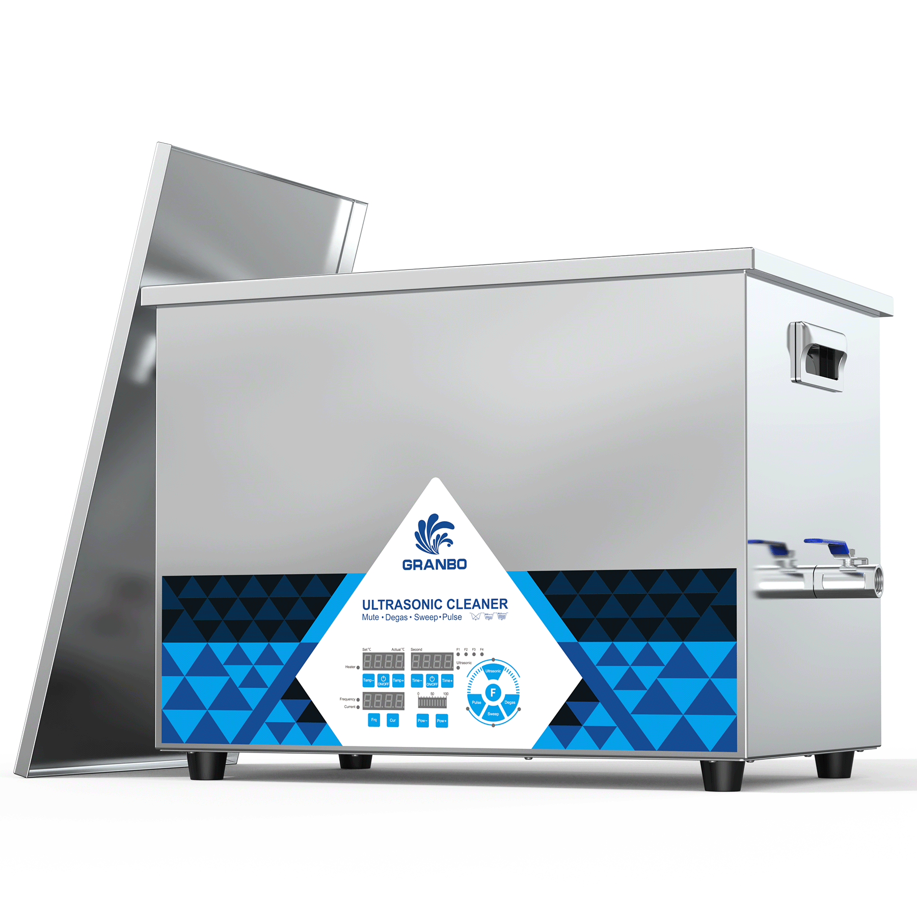 Granbo GNLH1430-20 Ultrasonic Cleaner With Lid Removed Showing Open Top View Granbo GNLH1430-20 Ultrasonic Cleaner With Lid Removed Showing Open Top View