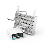 Angled view of GK3042 immersible transducer plate showing internal 30-transducer array and digital power supply
