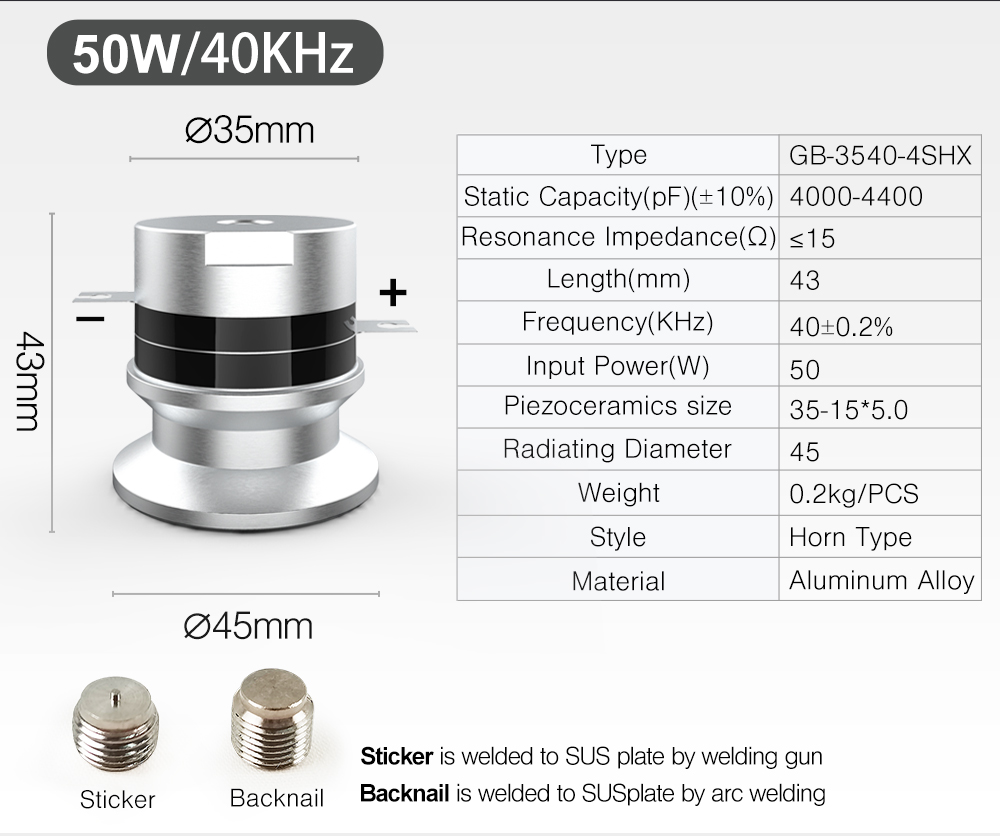 GB-3540-4SHX technical dimension diagram and electrical specifications table