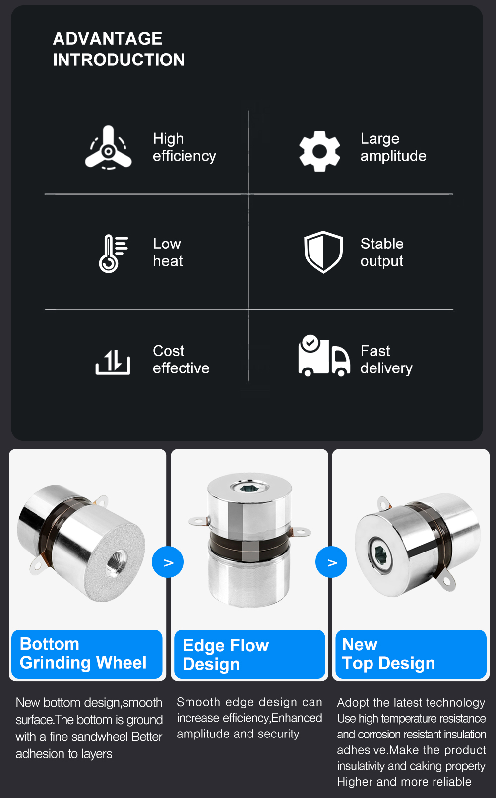Key performance advantages and structural design features of ultrasonic cleaning transducer