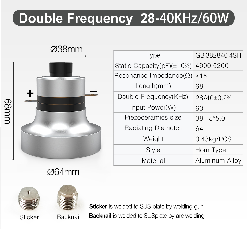 GB-382840-4SH technical parameter table, dimensions, and welding stud options