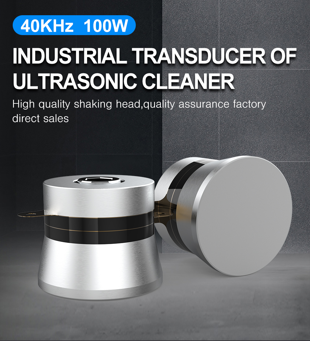 40kHz 100W industrial ultrasonic cleaning transducer front view