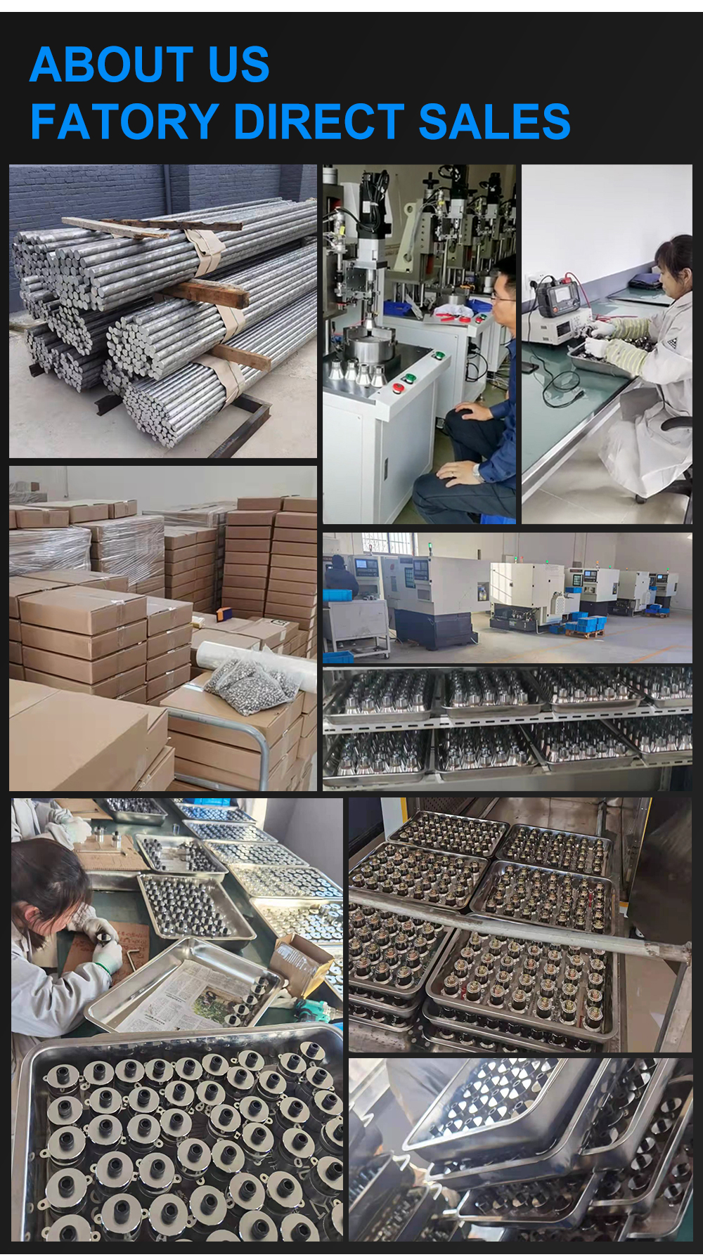 Ultrasonic transducer manufacturing factory CNC machining and assembly line