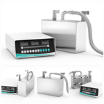 GK0618 300W immersible ultrasonic transducer system layout with primary exterior view and three bottom thumbnails showing side profile, sealed plate, and 6-transducer array