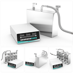 GK1225 600W immersible ultrasonic transducer plate layout featuring main exterior view and three bottom thumbnails of internal 12-transducer arrays and side profile