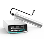 Granbo GH0320 Cylindrical immersion ultrasonic vibration transducer rod placed horizontally behind the digital generator control panel