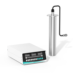 Granbo GH1895 Immersion ultrasonic vibration transducer rod standing beside a digital ultrasonic generator box