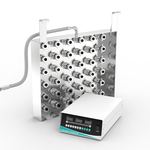 Internal view of GK3650 immersible ultrasonic plate showing 36-piece transducer array with digital generator