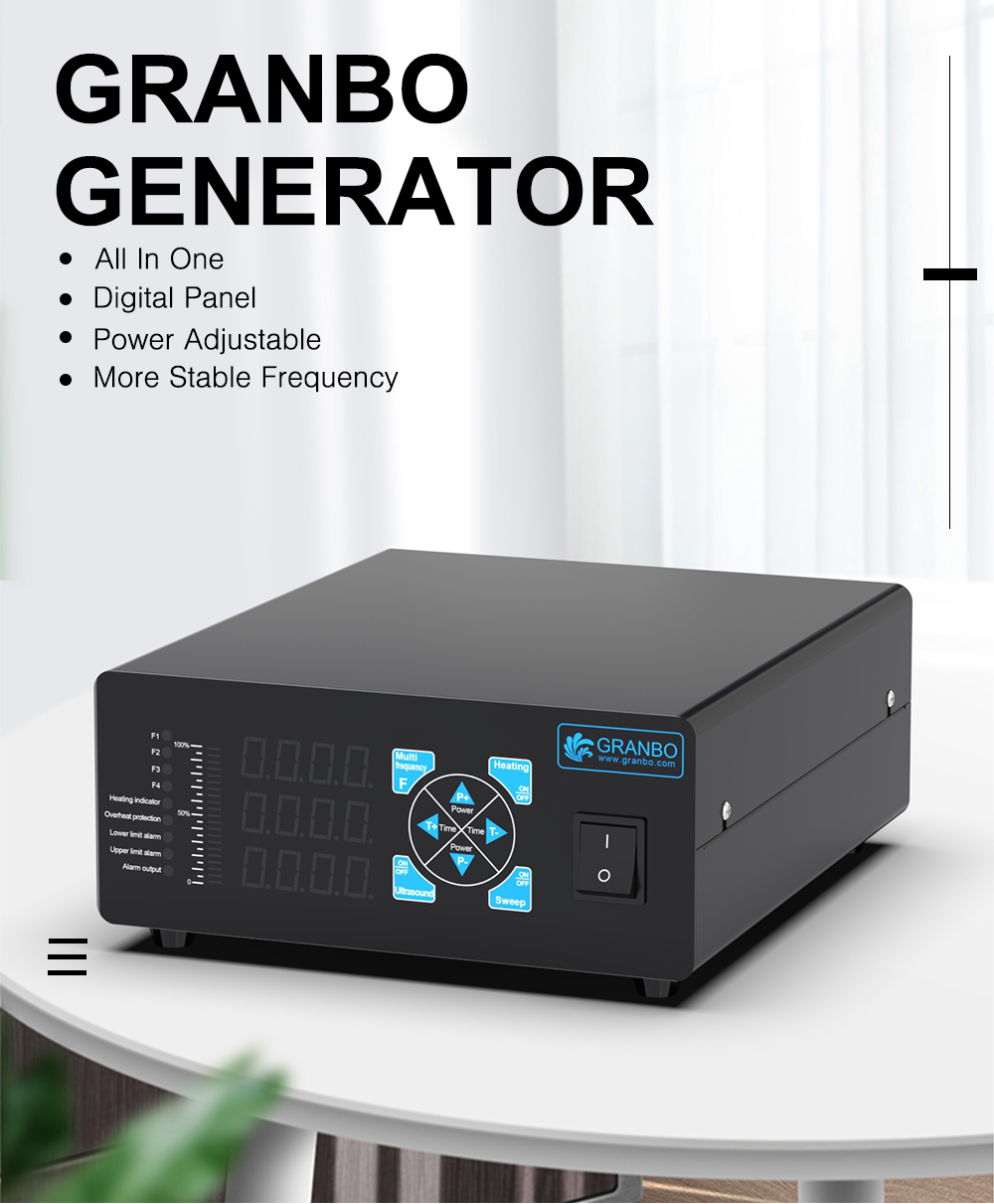 GRANBO digital ultrasonic generator front view with feature highlights