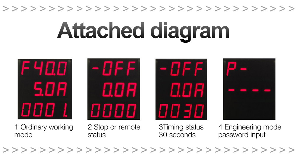LED digital display status readouts for working, standby, timer, and engineering modes