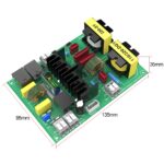 Ultrasonic driver circuit board showing component layout and 135mm by 95mm by 35mm dimensions