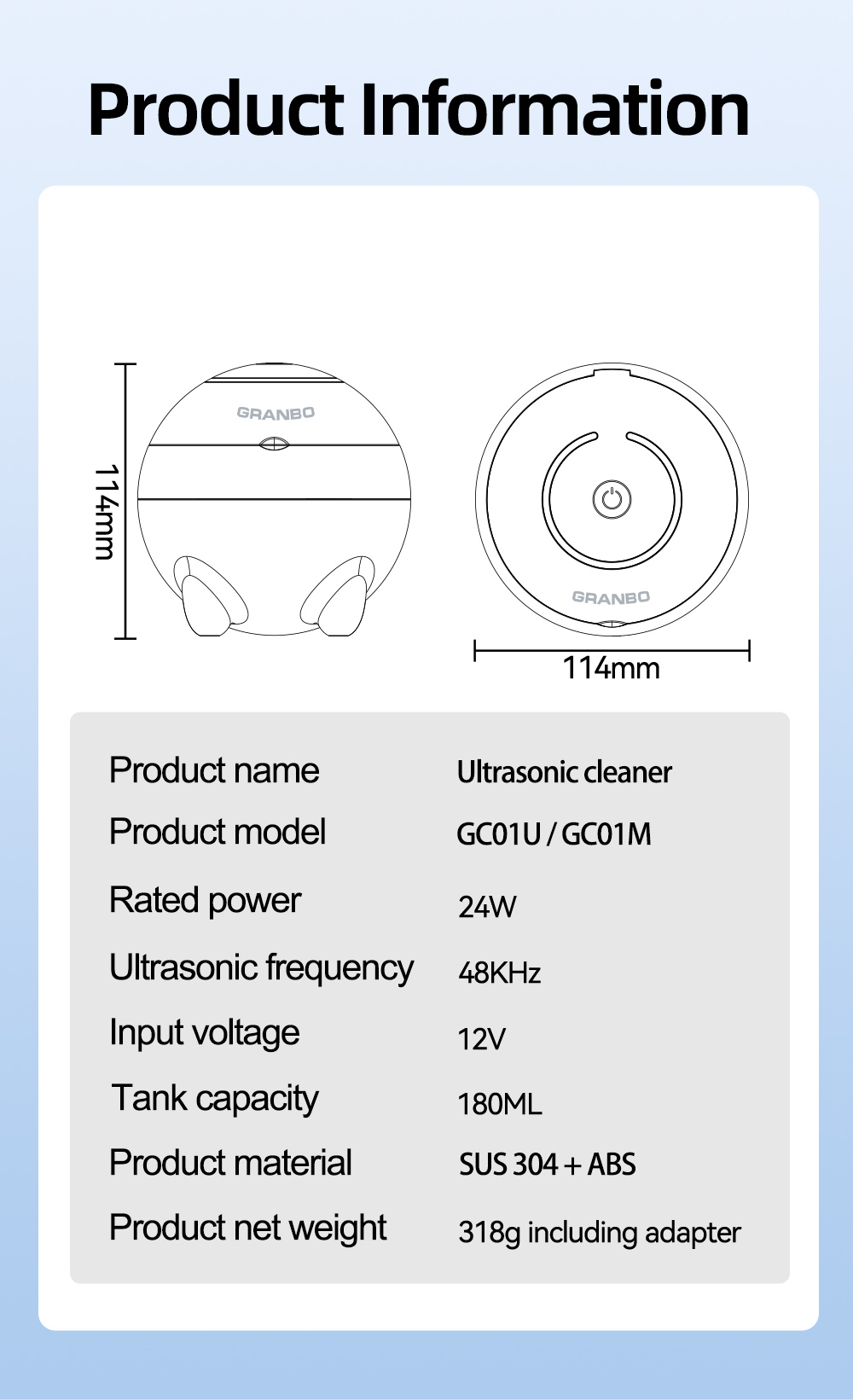 UV Ultrasonic Cleaner for Dental Appliances – 360° Deep Clean for Dentures, Jewelry & Household Items, 48kHz Frequency, 3 Modes