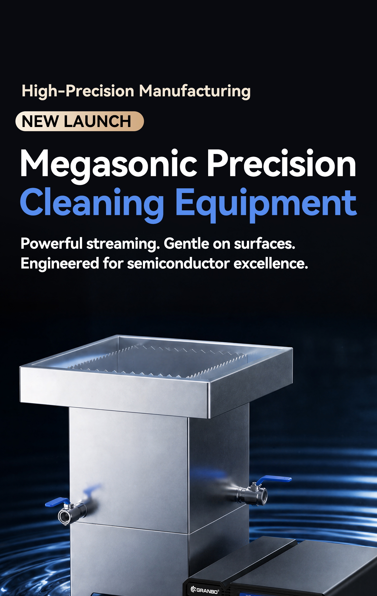 950 kHz Megasonic Cleaning System for 6-Inch Semiconductor Wafers (1200W)