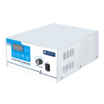 Side perspective view of industrial ultrasonic generator showing ventilation cooling slots